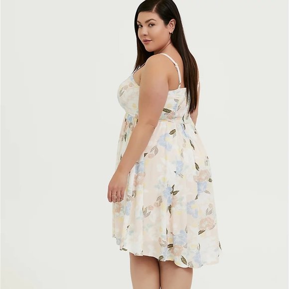 Torrid 2 Light Pink Floral Challis Button Dress - Picture 3 of 4